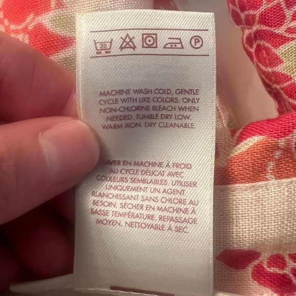 JM Collection 100% linen floral button down shirt - Picture 4 of 7